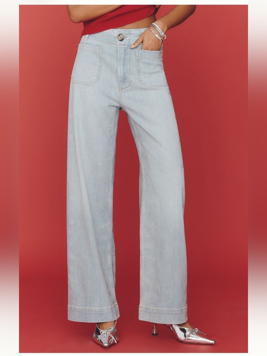 Maeve Denim - Anthropologie Maeve Collette Full Length Sparkle Jeans- size 26
